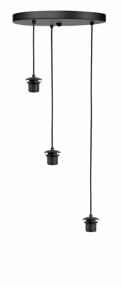 Pendel R3xE27 zwart