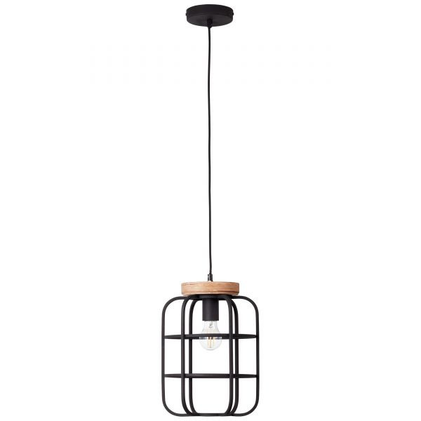 99254/66 GWEN Hanglamp E27 Antiek hout/Mat zwart