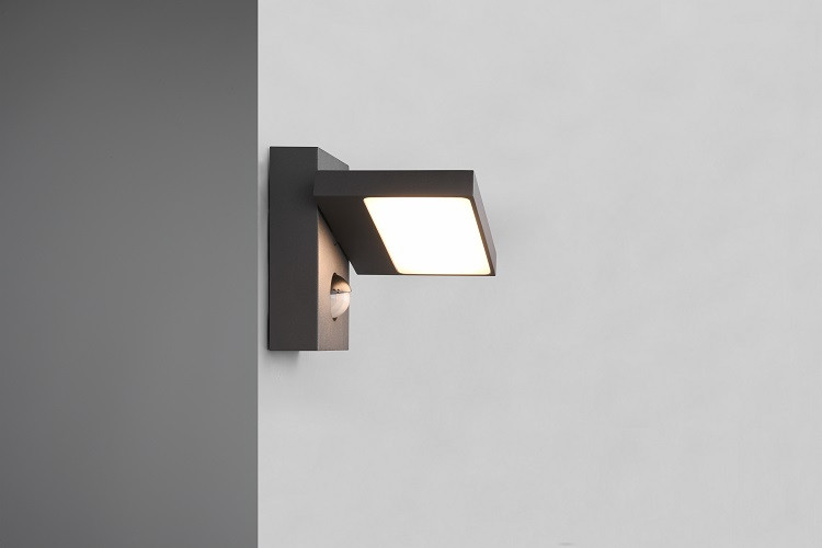 226369142 HORTON Sensor Tuinlamp wand 8w 1000lm 3000k Antraciet