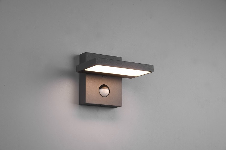 226369142 HORTON Sensor Tuinlamp wand 8w 1000lm 3000k Antraciet