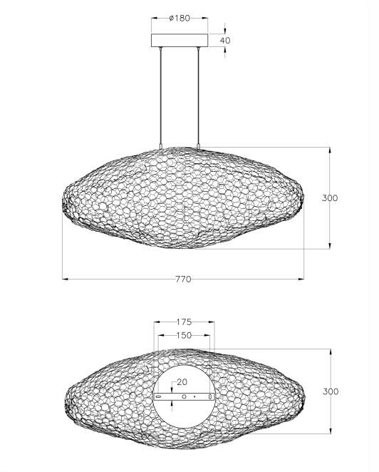 Hanglamp 18w 1780lm Warm Zwart