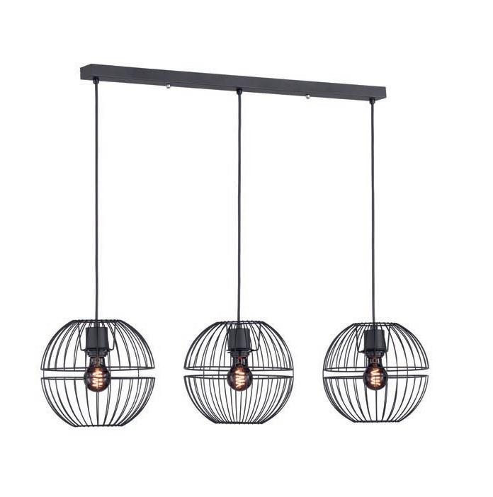 Hanglamp 3xE27 zwart