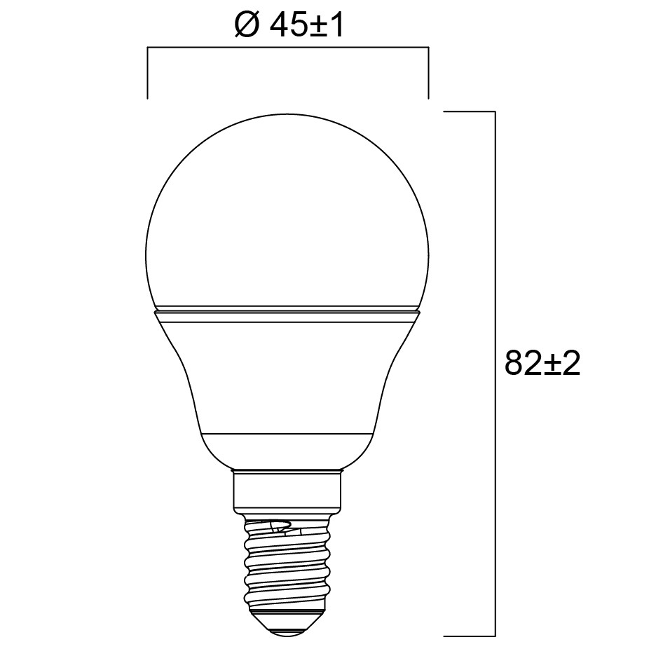 0029623 ToLEDo Kogel 4,5w 470lm 827 E14 Mat