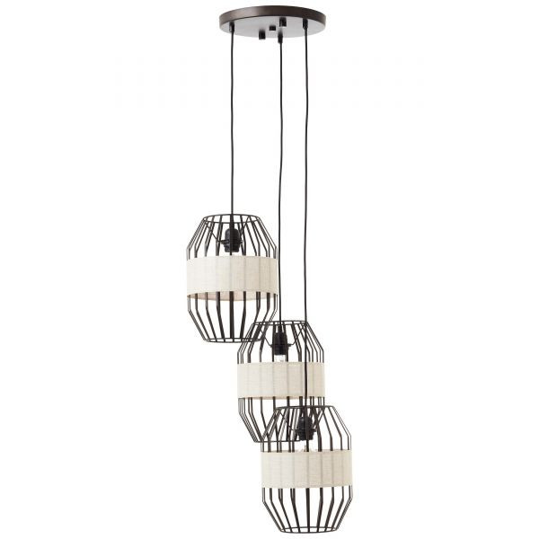 99479/76 SLOPE Hanglamp 3xE27 Zwart Textiel
