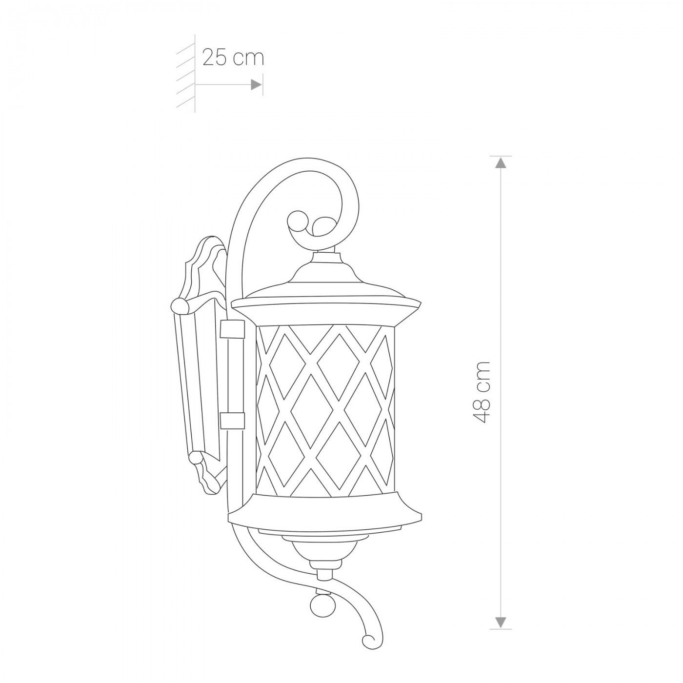 Buitenlamp E27 Antiek Pattine