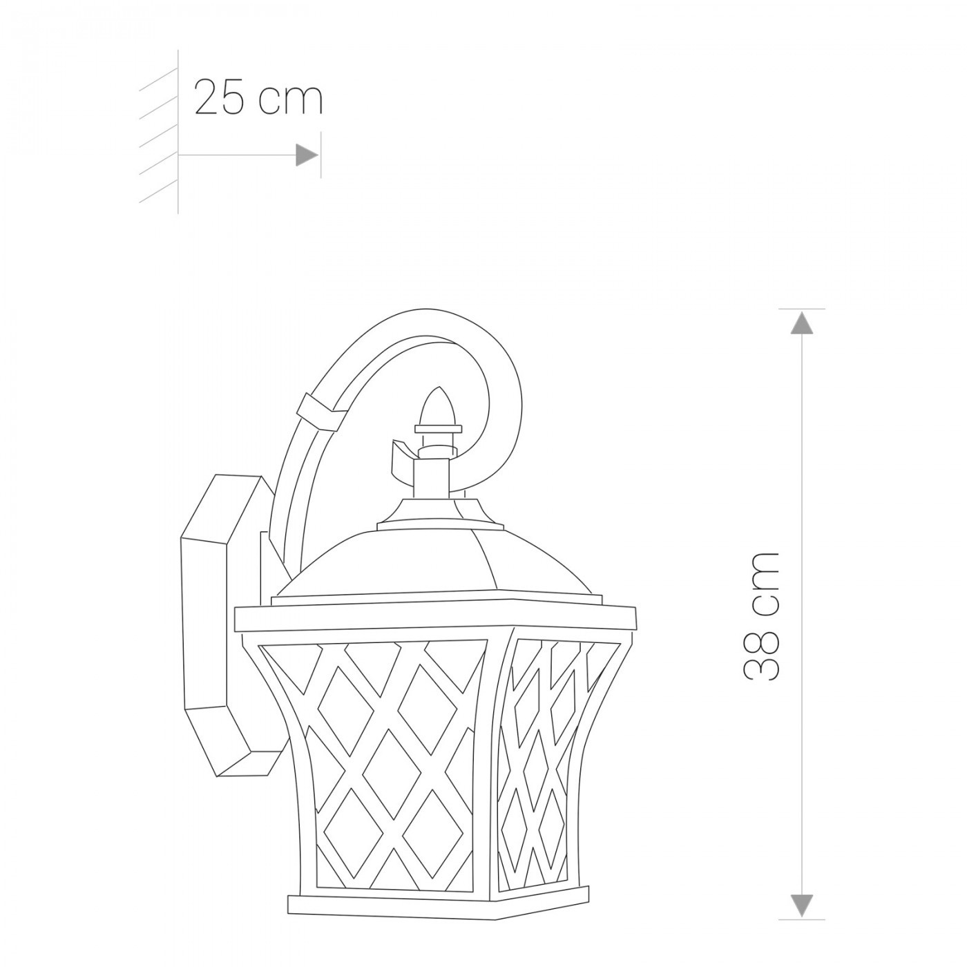 Buitenlamp E27 Antiek Pattine