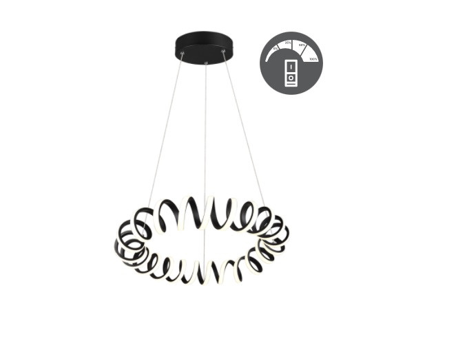 325110132 Curl Hanglamp 33w 2800lm 3000k 3Stap zwart
