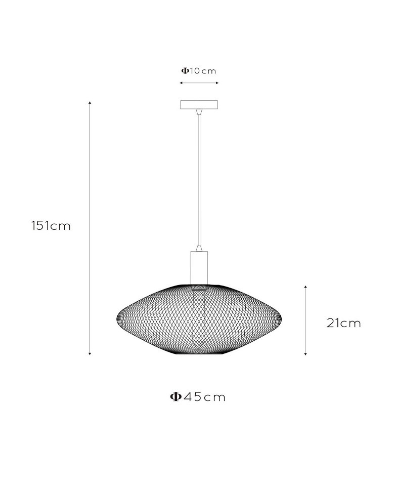 21423/45/30 MESH Hanglamp E27 Zwart