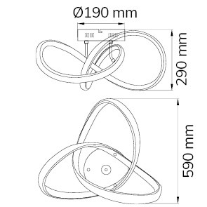 06134/22/02 ELISABETH  Plafondlamp 49w 5700lm 3000k Matgoud