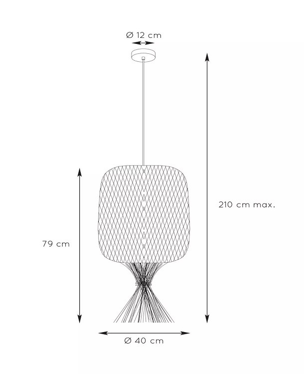03436/40/30 GARVE Hanglamp E27 Zwart