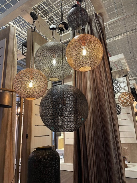 Hanglamp E27 40cm Zwart Goud