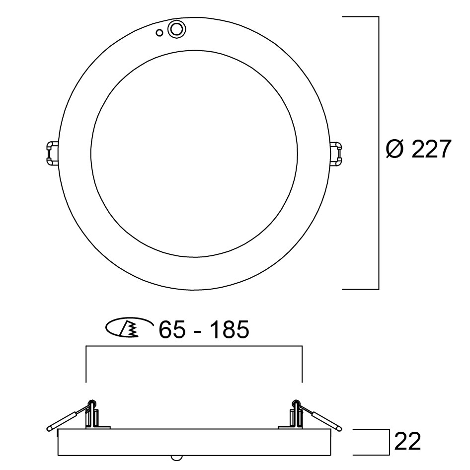 Plafondlamp Start 5in1 65-185mm 3CCT 950/1800lm PIR