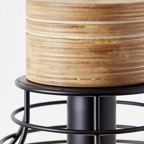 99559/76 AVIA Hanglamp 37 E27 Zwart Hout 