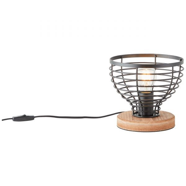 93153/76 AVIA Tafellamp E27 Zwart Hout 