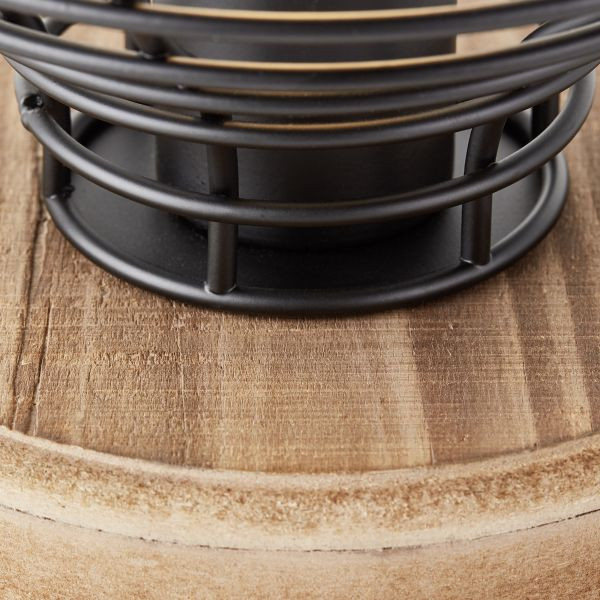 93153/76 AVIA Tafellamp E27 Zwart Hout 