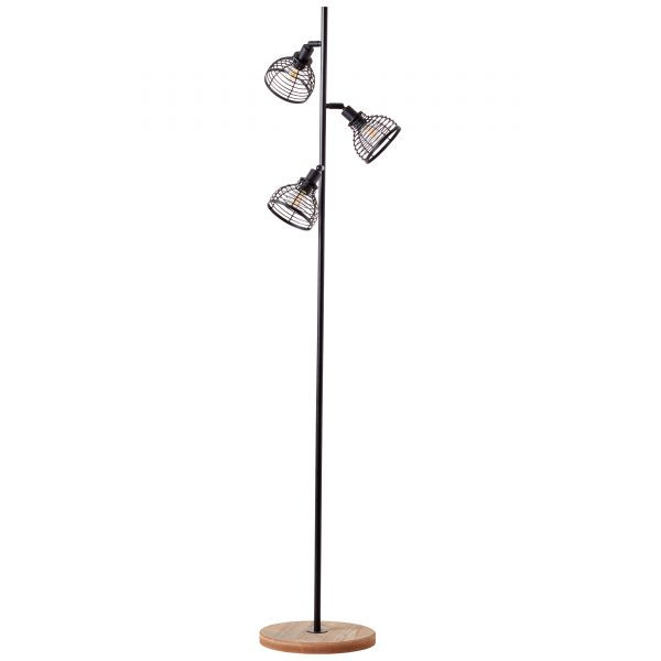 93154/76 AVIA Vloerlamp 3xE14 Zwart Hout 