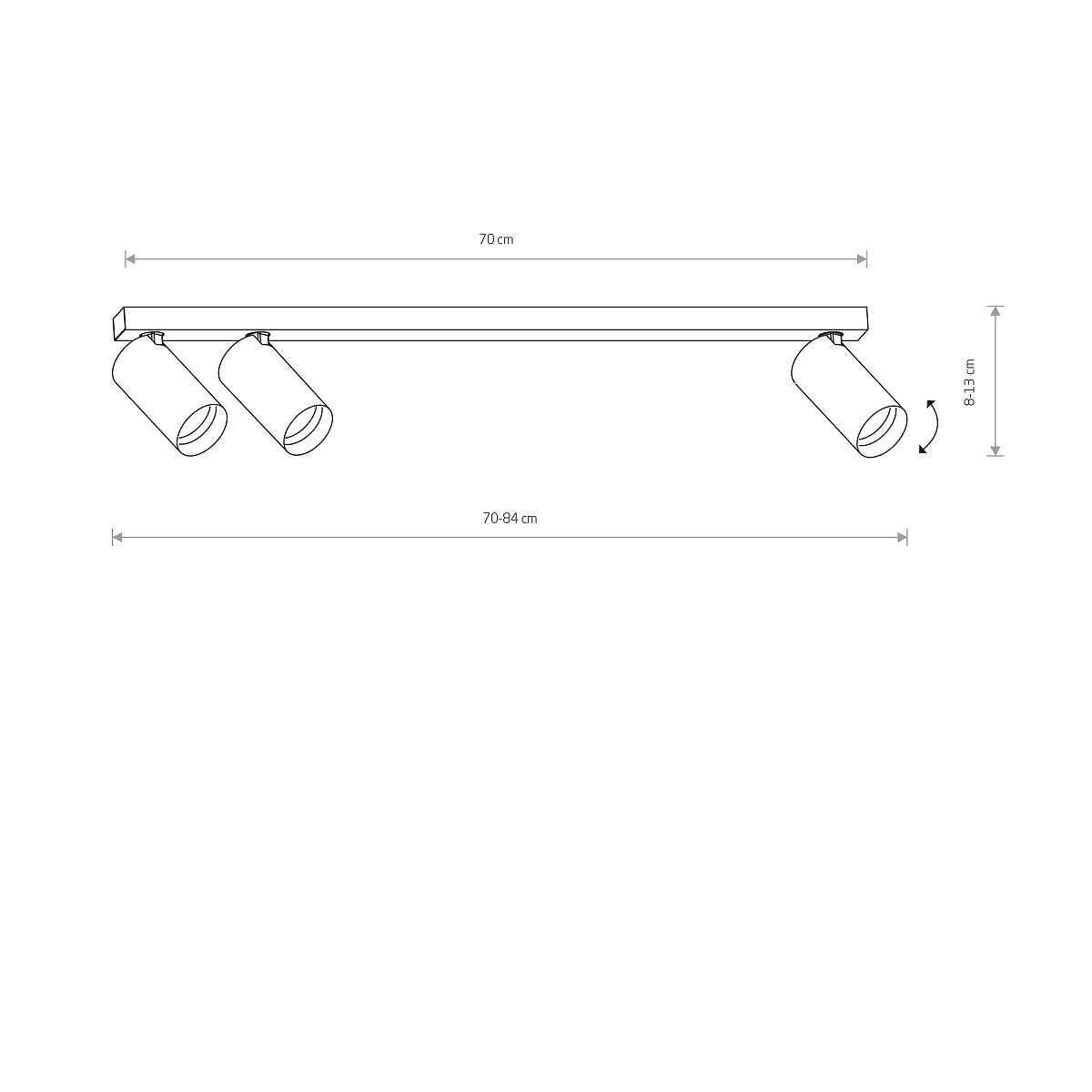 Spot 3xGU10 Zwart