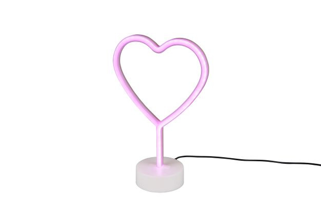 R55210101_HEART Tafellamp 1w 10lm Fluo Rose Hart 