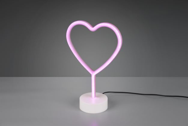 R55210101_HEART Tafellamp 1w 10lm Fluo Rose Hart 