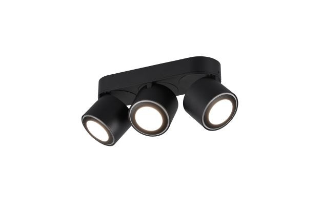 652910332 TAURUS Spot 3x3,5+1,5w 340+110lm 3000k Zwart