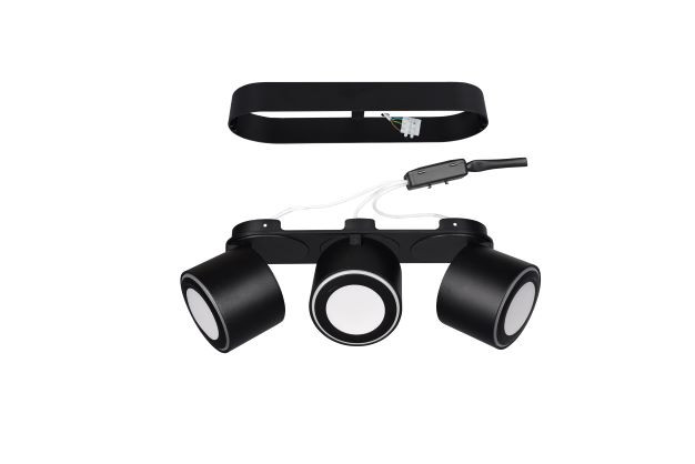 652910332 TAURUS Spot 3x3,5+1,5w 340+110lm 3000k Zwart