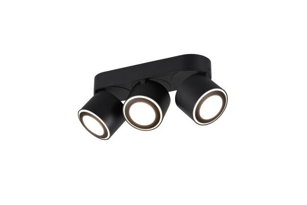 652910332 TAURUS Spot 3x3,5+1,5w 340+110lm 3000k Zwart