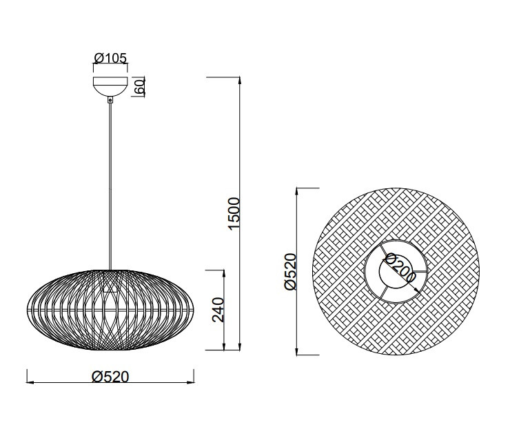 312300136 HEDDA Hanglamp E27 koord