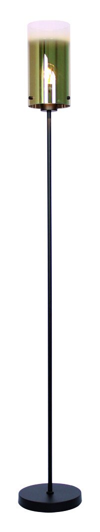 Vloerlamp E27 zwart gold to clear