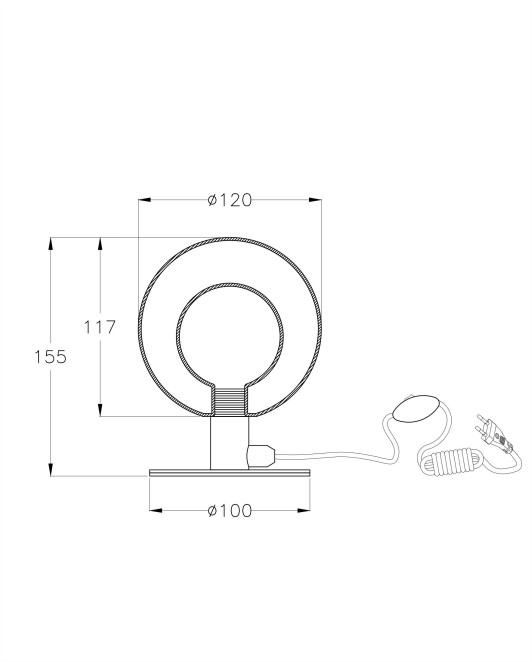 Touch-Tafellamp G9/3w Zwart/Smoke Opaal