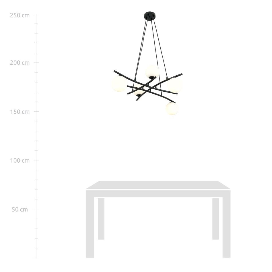 Hanglamp 5xE14 zwart