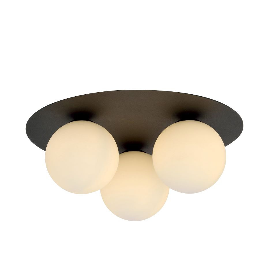 Plafondlicht 3xE14 zwart/opaal