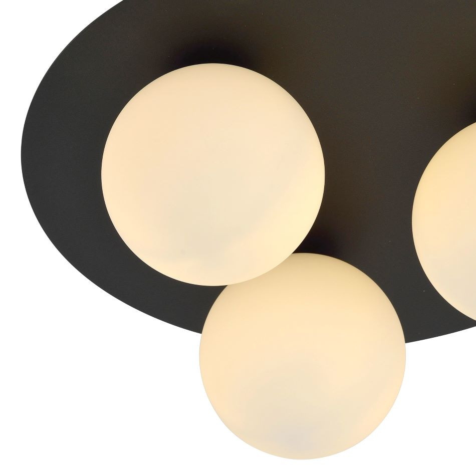 Plafondlicht 3xE14 zwart/opaal