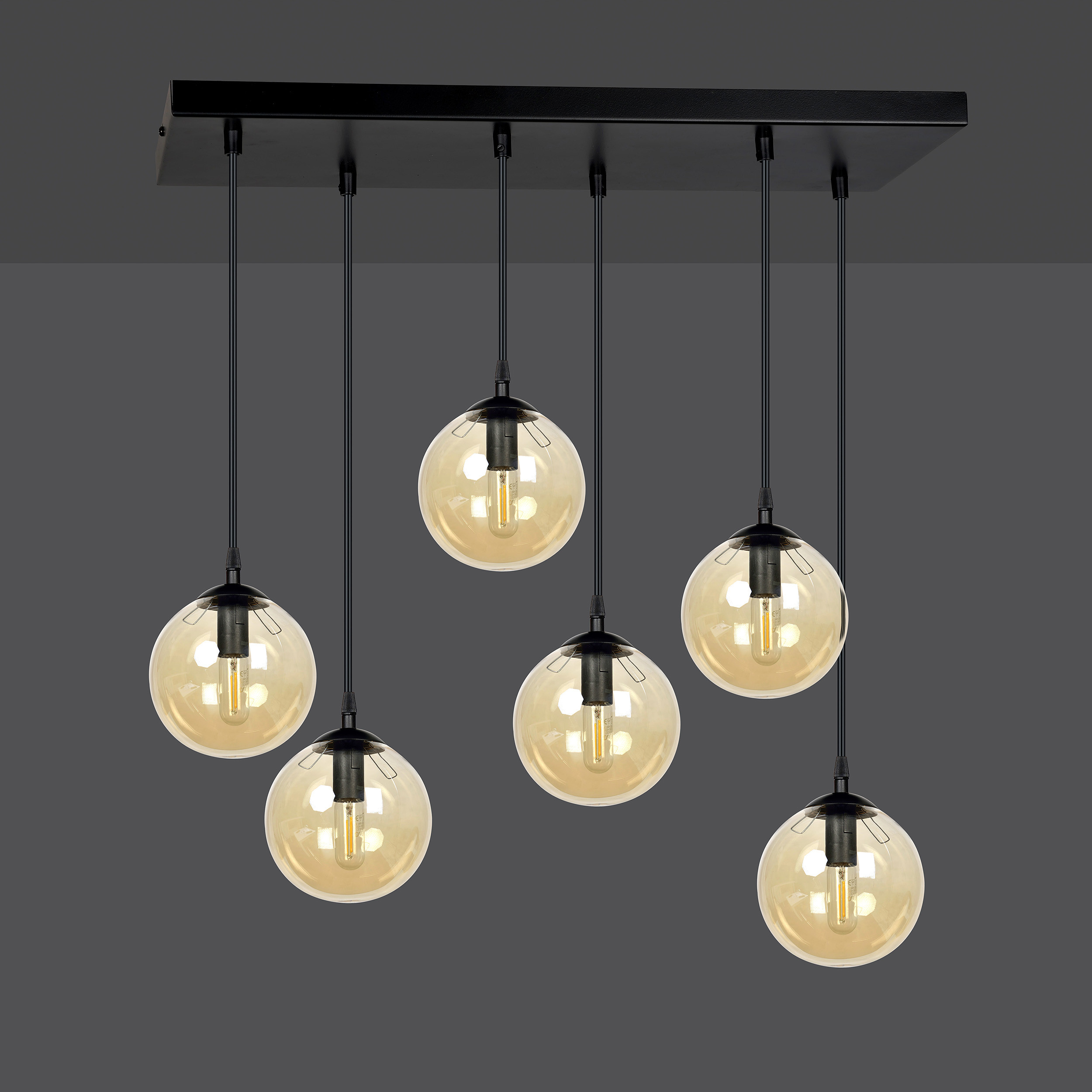 Hanglamp 6xE14 zwart