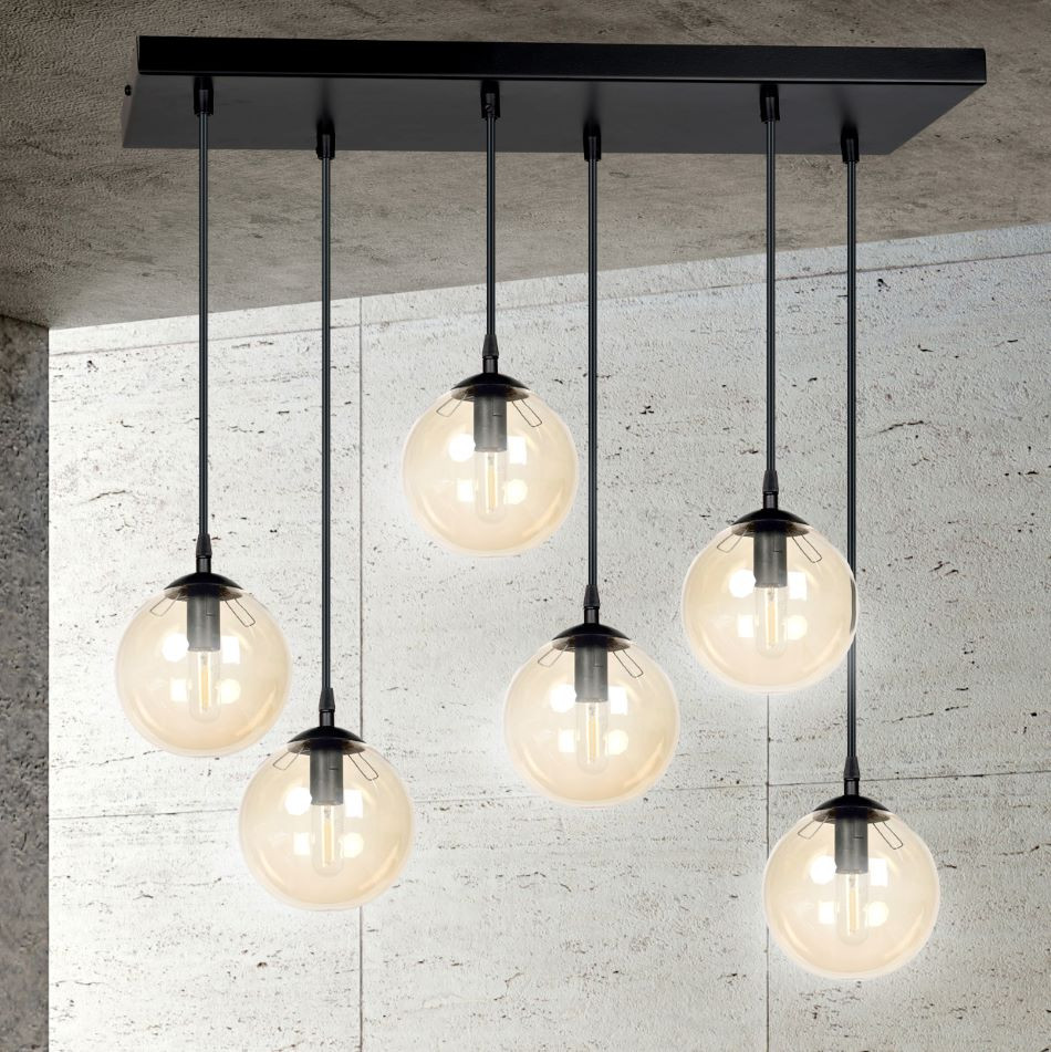 Hanglamp 6xE14 zwart