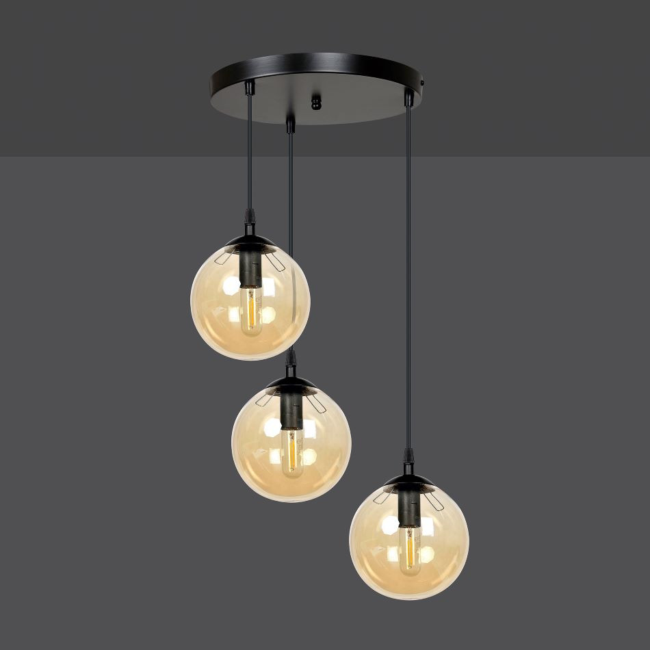 Hanglamp R3xE14 zwart
