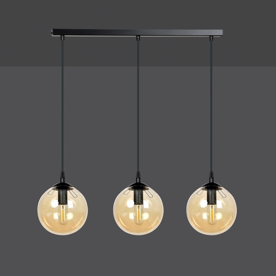 Hanglamp 3xE14 zwart