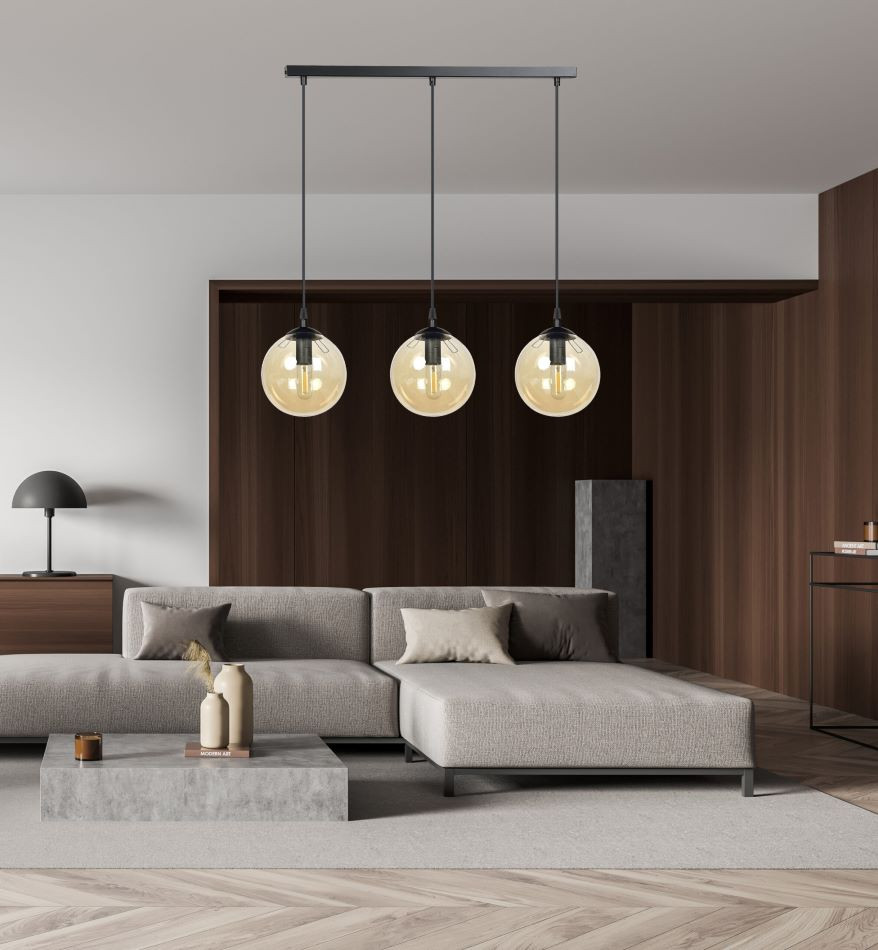 Hanglamp 3xE14 zwart