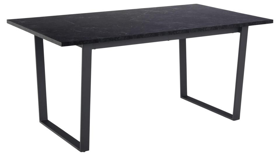 Tafel Amble 160x90 cm zwart met marmerprint