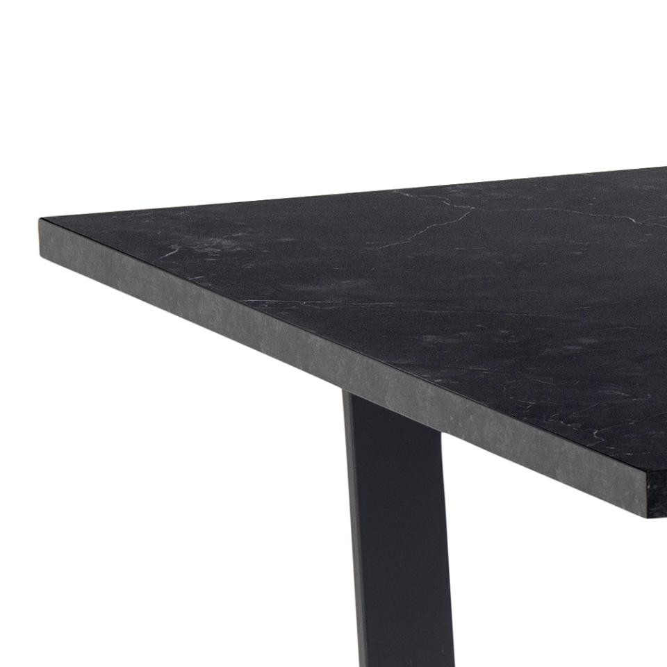 Tafel Amble 160x90 cm zwart met marmerprint