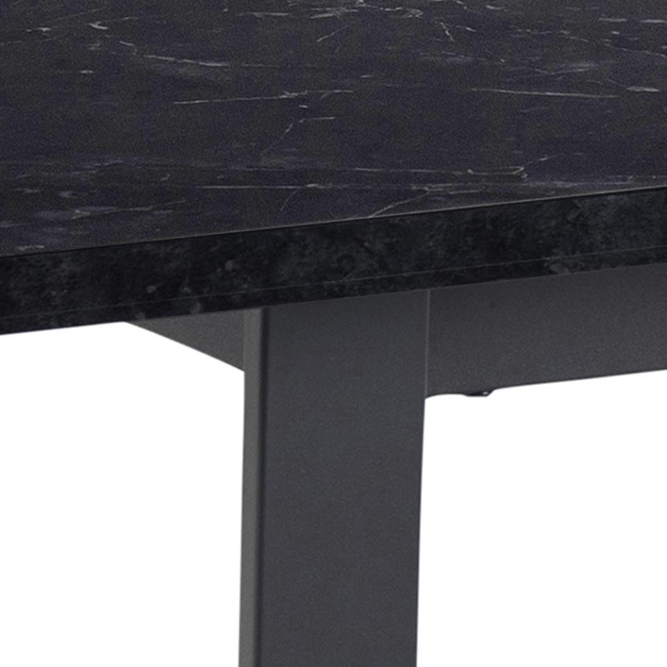 Tafel Amble 160x90 cm zwart met marmerprint