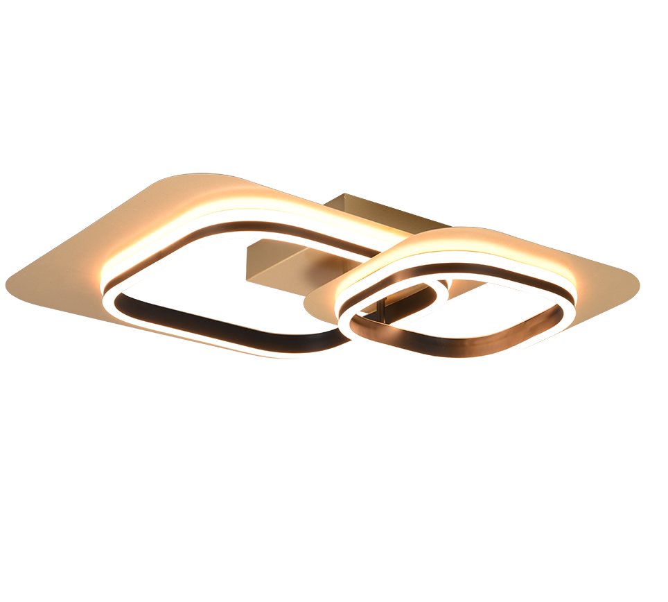642910280 LUGO Plafondlamp 28w 3400lm 3000k 3StapDim Zwart Goud