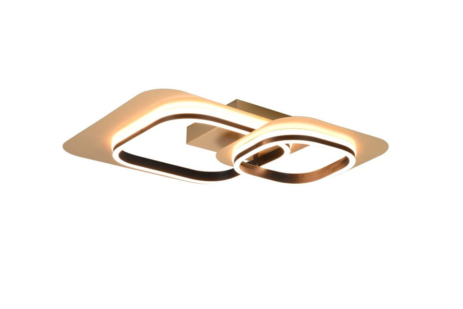 642910280 LUGO Plafondlamp 28w 3400lm 3000k 3StapDim Zwart Goud
