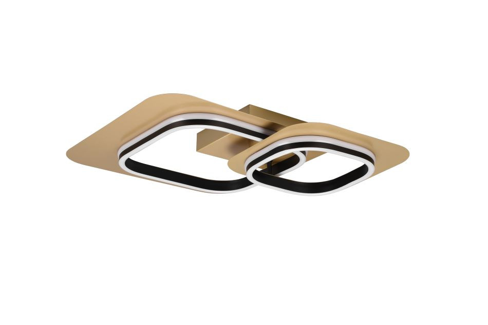 642910280 LUGO Plafondlamp 28w 3400lm 3000k 3StapDim Zwart Goud