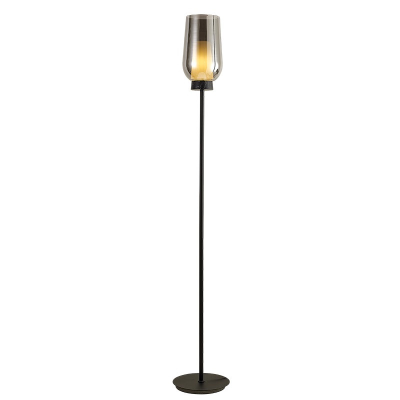 Vloerlamp E27 Zwart marmol