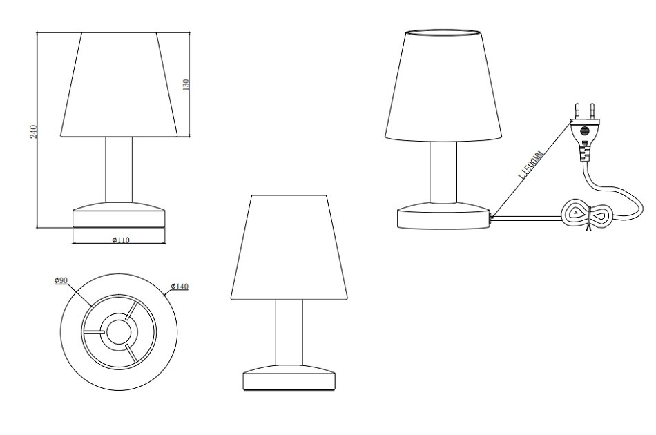 599700101 MATS II Touchlamp E14 Wit