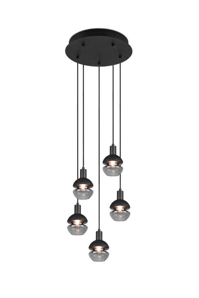 313100532 MELA Hanglamp 5xE14 zwart