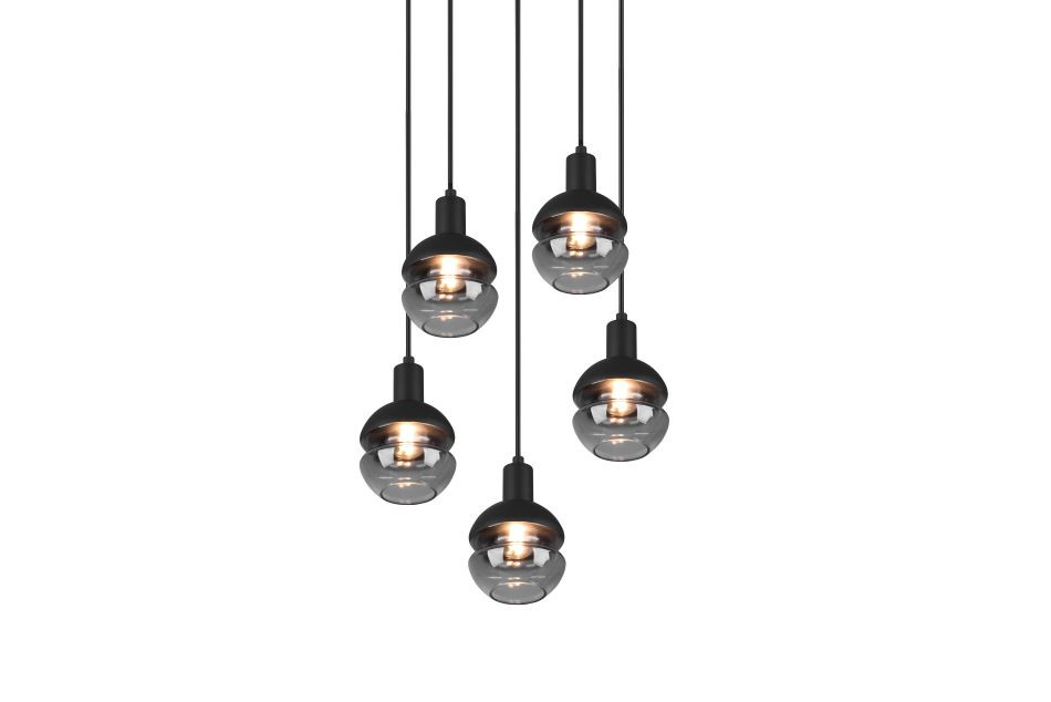 313100532 MELA Hanglamp 5xE14 zwart