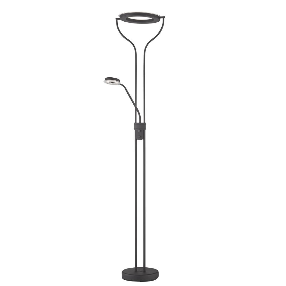 Vloerlamp 30+6,5w 2700>3350>4000k DIM zwart