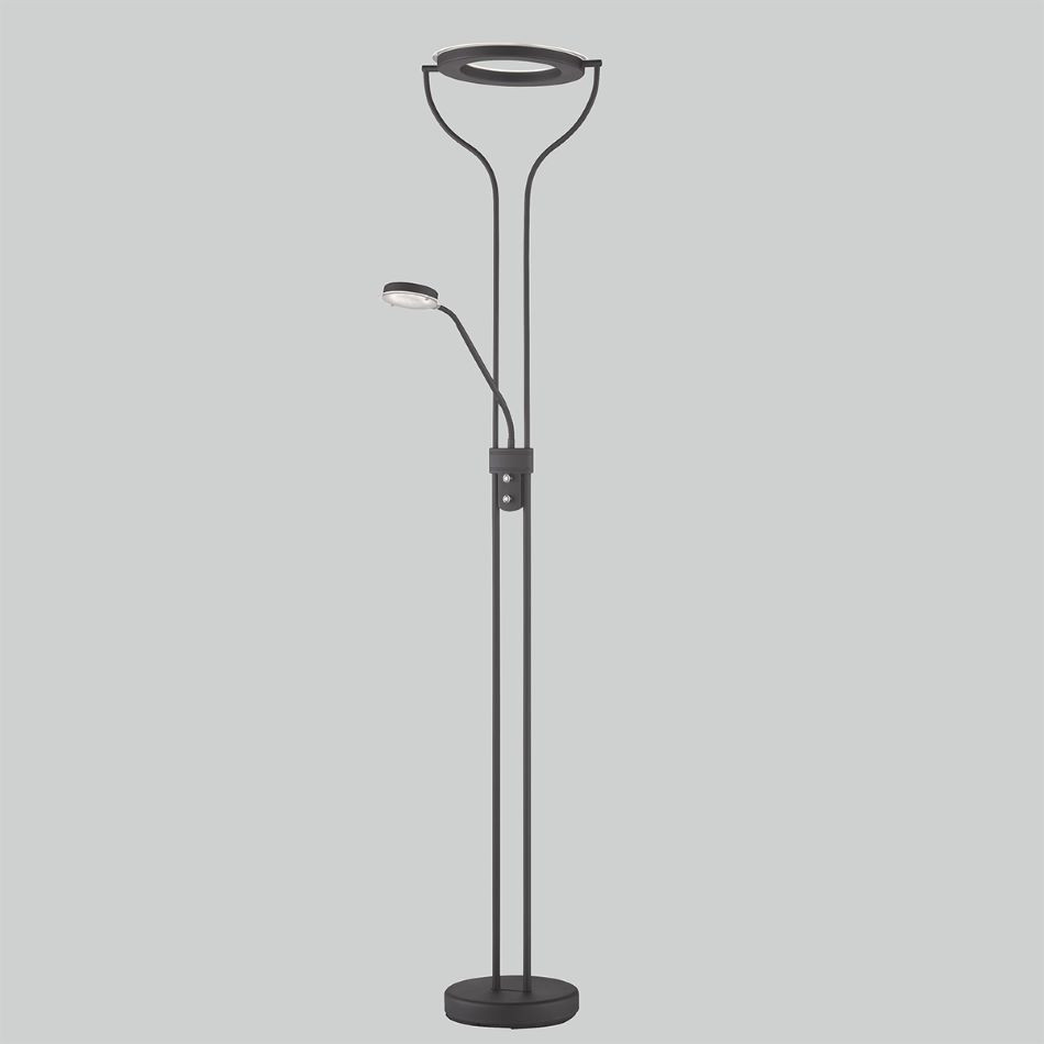 Vloerlamp 30+6,5w 2700>3350>4000k DIM zwart