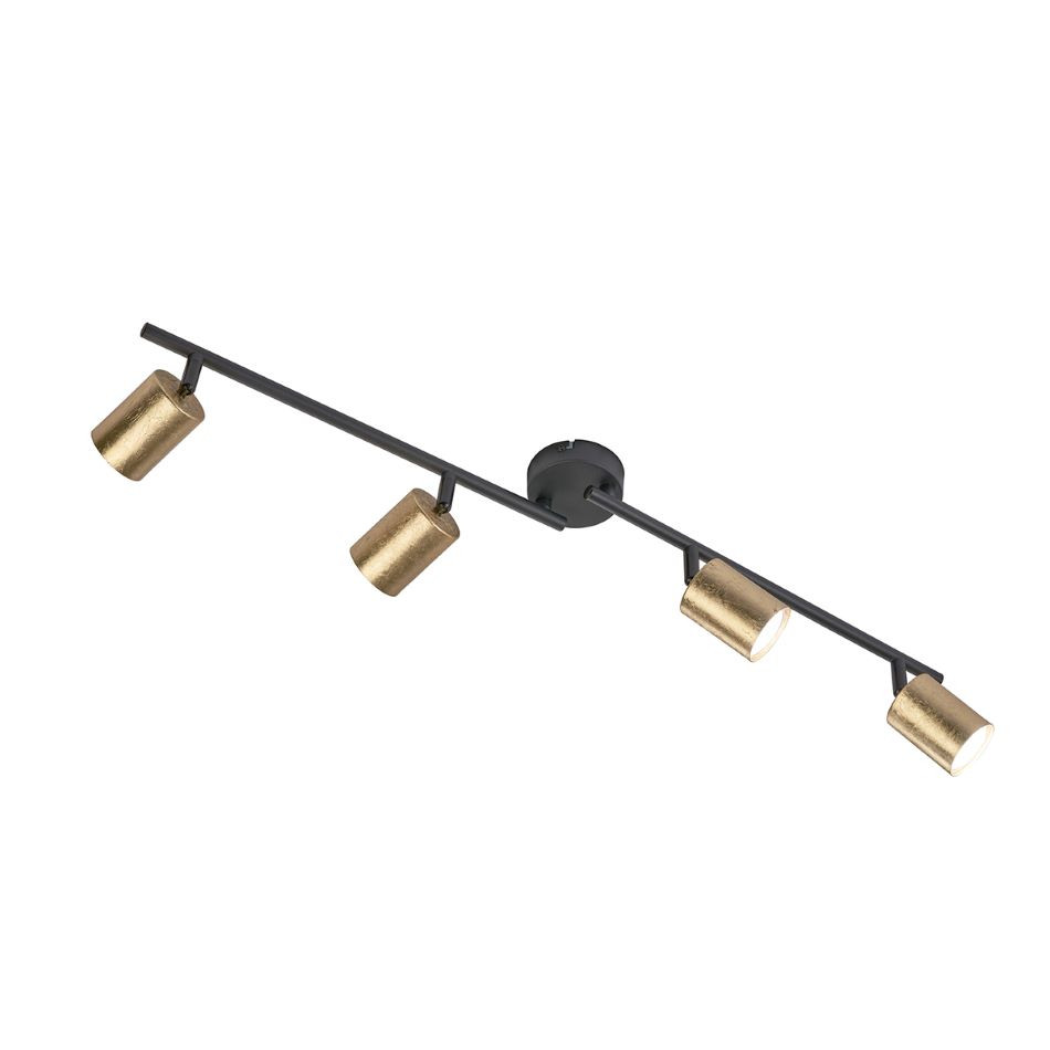 Spot 4xGU10 4w Zwart Bladgoud